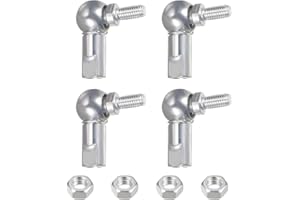 yotutun 4 Piezas Rodamiento Extremo Varilla Roscada, Varilla Extremo Bola Rodamiento con Vástago Derecha-Mano Hembra Rosca M8 x 1,25 mm Autolubricante Carbono Acero Bola Enchufe Extremo