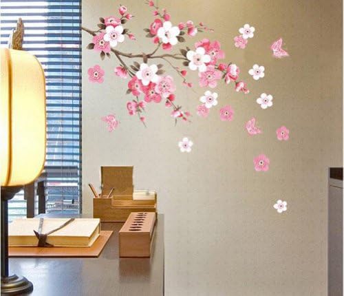 Wall Sticker Flowers Butterfly Decal Art DIY Home Wall Decor YHF-0110 Size L