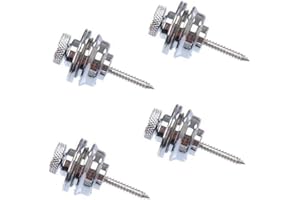 JZK 4x Chrome alloy metal security bass guitar strap lock button screw nut for electric guitar acoustic guitar bass