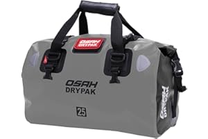 Greanthour Sacchetto asciutto moto-Borse da sella impermeabili per motociclette e bagagli con chiusura a rullo，Grande Spazio di Immagazzinaggio，Escursionismo, Ciclismo, Viaggio(Grigio, 25L)