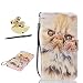 Produktbild Lenovo K5 Hülle, Lenovo K5 Schutzhülle Leder Hülle, Alfort 3 in 1 Flip Wallet Fashion Design Dual Use Falten Premium PU Leder Tasche Case Cover Folio Mappen Kasten Abdeckung für Lenovo K5 5.0" Smartphone Funktion Unterstützte Telefone mit Katze ( Farbe ) + Netter Staub Stecker + Alfort Schwarz Stylus Pen