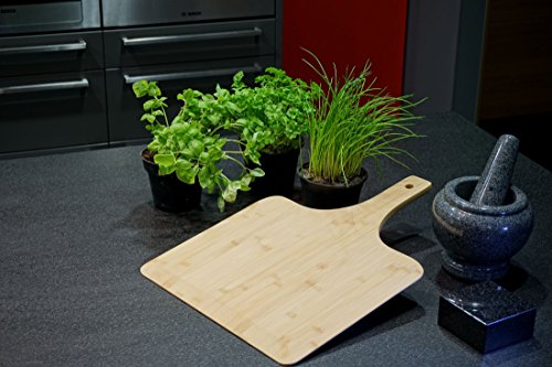 XXL Bambus Pizzaschieber – Pizzaschaufel für Familienpizzen und mehr (38x30cm Arbeitsfläche) - 8