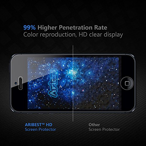 iPhone SE Panzerglas Panzerglas Schutzfolie [3 Stück],Aribest Ultra-klar Panzerglas Schutzfolie für iPhone 5 5S 5C SE 4 Zoll 3D Touch Kompatibel (0.25mm HD Ultra Clear) - 4