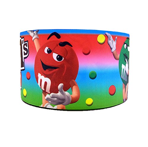 Pimp My Shoes2m x 22mm wide M&M Chocolate Character for Personalised Birthday Cake Decoration Ribbon Decorating Ideas for Present Gift Wrap Bows Toppers or Wrapping Box Bags String Cards Art Craft