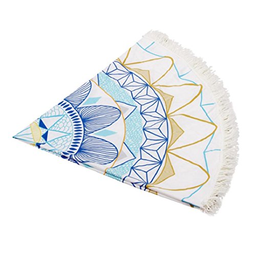 Kolylong Sommer Wahl Strand Bikini Boho Bademode Aufdecken Runden Handtuch Decke Tischtuch Polyester Yoga Matte ( Durchmesser: 150 cm / 59,0 „) P - 3