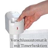Gaterol Active Pro Weiß – Schickes ausziehbares Treppenschutzgitter und Türschutzgitter Rollo mit Quick Pass und Verschlussautomatik bis 120cm - 5