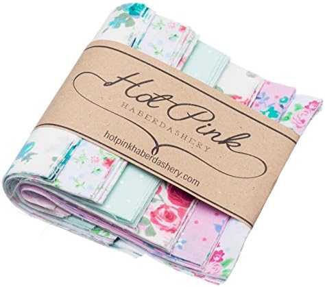 x 50 Shabby Chic Pink and Green Patchwork Squares 10 x 10cm