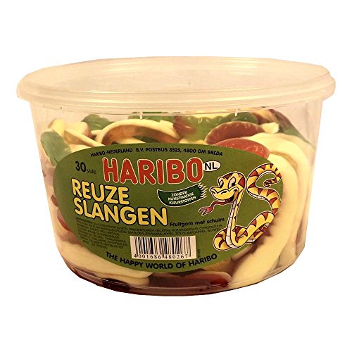 Haribo Reuze Slangen 30 Stck. Runddose IMPORT (Fruchtgummi Riesenschlangen) Haribo Reuze Slangen 30 Stck. Runddose IMPORT (Fruchtgummi Riesenschlangen)