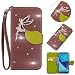 Leecase Bling Diamond Sparkle Glitter 3D PU Leather Bookstyle Magnetic Closure Wallet Flip Cover Creative Lovely Cute Fairy Rhinestone Leaf Pattern for LG G3-Brown RS.2369.00