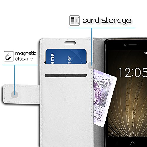 SLEO Funda BQ Aquaris U Lite BQ Aquaris U  Cartera Carcasa Piel PU Suave Flip Folio Caja Super Delgado  Estilo Libro Soporte Plegable y Cierre Magn  tico  para BQ Aquaris U Lite BQ Aquaris U - Blanco