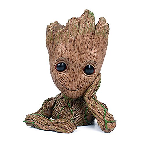 FIGHTART Baby Groot Vaso ?i Guardiani della Galassia Vaso Carino Action Figure Giocattolo Penna Penna PVC pianta Modello Titolare?6.2inch