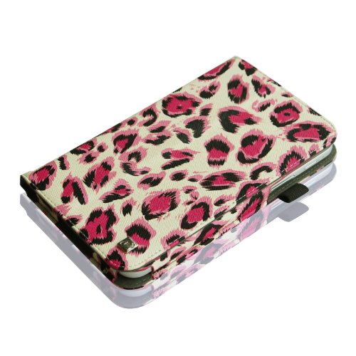 Fintie Samsung Galaxy Tab 3 7.0 (7 Zoll) SM-T210 SM-T211 Hülle Case – Slim Fit Folio Bookstyle Kunstleder Schutzhülle Cover Tasche mit Ständerfunktion und Stylus-Halterung, Leopard Pink - 8