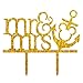 Produktbild Lanlan Creative MR & MRS Hochzeit Tortenaufsatz, mit Anker Golden Acryl Shining Bride Groom Engagement Jahrestag Kuchen Dekoration