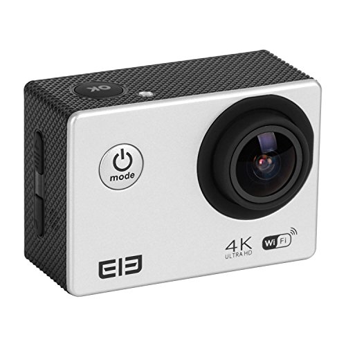 ELE CAM Original Sportkamera Actionkamera 16MP 4K Wasserdicht Full HD Klein Set Helm mit Zubehör Wifi 1080p 60fps Wasserdicht Unterwasser Tauchen für Motorrad, Fahrrad, mit Halterung ( Silber ) - 3