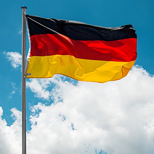 TecTake Aluminium Fahnenmast 6,50m mit Deutschlandfahne + Bodenhülse + Seilzug - 2