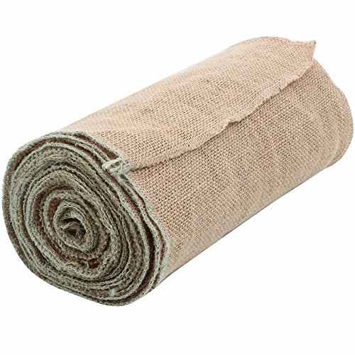 Yahee Tischläufer Tischband Tischdeko 30 cm breit, 10 Meter Rolle aus Jute natur - 4