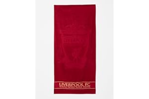 LIVERPOOL F.C. Liverpool Football Club Cotton Bath Towel, 70 x 150 cm, Embossed Crest, Gold Text