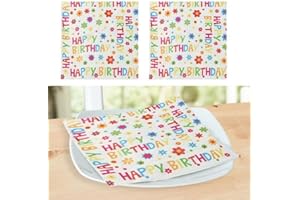 ‎POSTEN ANKER 40 Stück XXL Pack Posten Anker Papier Servietten I Geburtstag I Happy Birthday I Bunt I Papierservietten I 3 lagig I 33 x 33 cm I Serviette I