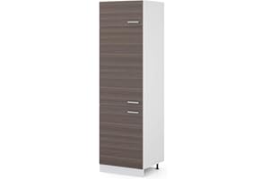 ‎VICCO Vicco Kühlumbauschrank R-Line, Hochschrank für die Küche, Grau/Weiß, 60 cm