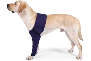 MOCHALIGHT Manchon de protection anti-léchage respirant pour chiens avec autocollants magiques pour la récupération des blessures de la jambe avant et les entorses S/M/L/XL/XXL/XXXL Jean Bleu S
