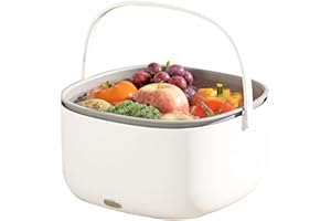 NAVESO Obst und Gemüse Waschmaschine, Obst Waschen, Obst- und Gemüsereiniger, Gemüse- und Obstwaschmaschine, Reinigungsmaschine für Obst und Gemüse mit Griff, Abflusskorb