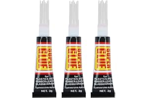 Super Glue Gel Clear Non-Drip, Fast-Drying, Instant Bond Adhesive with Precision Applicator, 3g per Tube, Instant Glue for Plastic, Metal, Ceramic, Shoe, Wood, Leather and DIY Crafts, Pack of 3