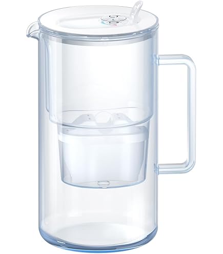 Carafe Filtrante Wessper 2,7L - Design Fin Pour Porte De Réfrigérateur, Compteur LED, Sans BPA