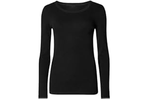 BSBAAA FASHIONS® Women Ladies Long Sleeve Round Neck Plain Top Stretchy Casual Summer T-Shirts Basic Slim fit Tee Tops UK Plus Size 8-26