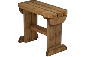 Arbor Garden Solutions Wooden fence bench, Hollies rounded garden seat furniture (4ft, Rustic Brown)