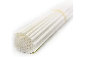 OUGUAL 50 Piezas Varillas difusoras de Fibra de Repuesto, Varillas difusoras de Aceite Esencial de habitación para Fragancia de Aroma (Blanco, 20cm x 4mm)