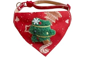 DONGKER Bandane per Cani di Natale, Sciarpa per Cani Natalizie Regolabile da 23 a 40 cm con Fibbia Regolabili, Collare Triangolare per 3-15 kg Cane e Gatti per Natalizi Invernale