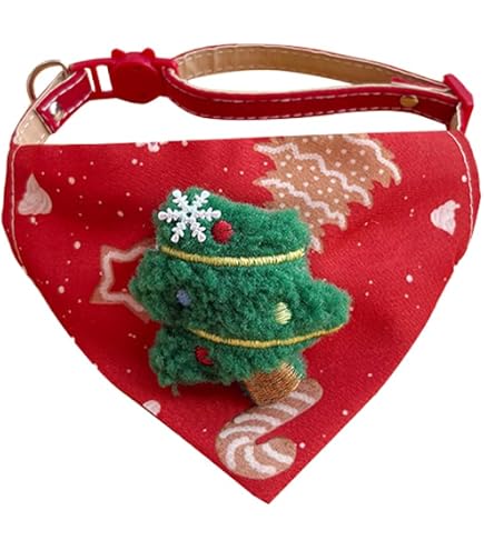 Weihnachtskostüm Hund Halstuch Rot Verstellbar – Festliches Bandana Für Kleine Hunde 20-30 Cm