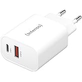 Intenso Power Adapter W30AC, 30 Watt Power Supply with USB-A and USB-C Connection, White