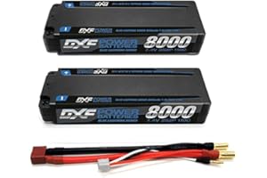 DXF Racing Series 2PCS 8000mAh 2S Lipo Batteria 110C 7.4V Deans Plug per RC Auto, RC Aereo/Camion/Barca, RC Truggy Buggy Tank, 1/8 1/10 RC Cars