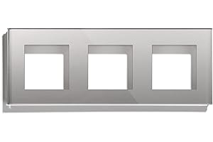 BSEED Rama szklana panel do włącznika światła i gniazdka, kryształowa szyba szklana do przełączników światła ściennego i gniazd, szara, 228 mm