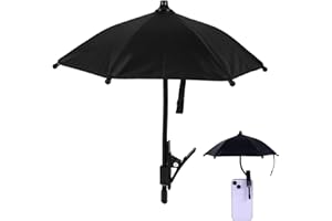 BOXOB Pince Parapluie de Téléphone, Pare-Soleil pour Téléphone Portable Réglable Mini-Couverture Pare-Soleil pour Protéger L'Écran de Votre Mobile Portable du Soleil Pluie (Noir)