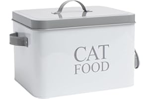 Swan household ® - Cat Food Storage Metal Tin with Scoop H17.5 x L25 x W20cm