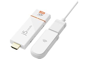 j5create ScreenCast 4K Max Wireless Display Adapter für 4K-UHD-Streaming von Video und Audio von Mobilgeräten/Tablets/Laptops, unterstützt AirPlay, Miracast und Chromecast (JVAW76MAX)