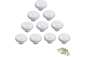 NUODWELL Lot de 10 boutons de placard ronds colorés en céramique à trou unique pour tiroir, placard, commode, porte