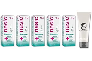 Nasic Nasenspray Spar-Set mit 5 x 15 ml inkl. Handcreme der Rathaus Apotheke