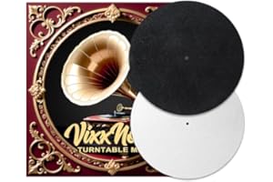 VixxNoxx Lot de 2 tapis en feutre pour tourne-disque en laine de 30,5 cm - Antistatique - Absorption des chocs et protection pour platine phonographe - Améliore les performances audio