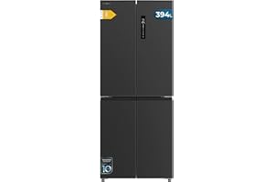 Cecotec Frigorífico 4 Puertas Total No Frost 394L Bolero CoolMarket 4D 394 Dark E. Alto 176cm y 70cm Ancho, Bajo Consumo, Cajón Temperatura Variable, Compresor Inverter, Antibacterias