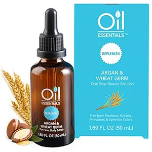 Argan & Wheat Germ: Oil Essentials Replenish Argan & Wheat Germ | Oil For Hair, Skin, & Nails 1.69 Fl Oz (50Ml)