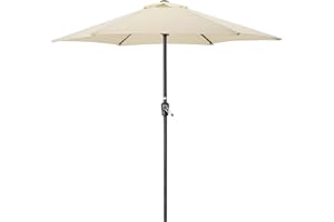 CHRISTOW Garden Parasol Umbrella Polyester Canopy Steel Sunshade With Crank Handle