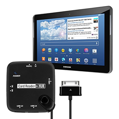 kwmobile 7in1 Multi Card Reader Adapter OTG Connection Kit 30 Pin für Samsung Galaxy Tab 2 10.1 P5100 / P5110 mit Anschluss für USB 2.0 / SD Karte / Micro SD Karte u.v.m. - 5