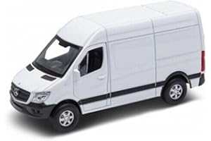Kinsmart White Delivery Van Compatible with Mercedes-Benz Sprinter 2022 1:43 Scale Diecast Model Car Opening Doors