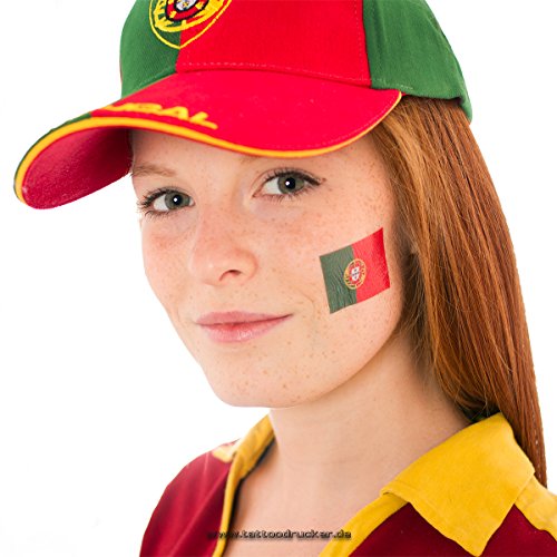 10 x Portugal Tattoo Fan Fahnen Set – WM 2018 Portugal temporary tattoo Flag (10)