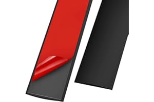 Dacitiery 2m Laminate Door Transition Strip, 5cm Self-adhesive Flat Door Threshold Strip, Carpet Edge Strip Trim Tape Door Divider Strip for Wood Laminate Joint Gap, Black