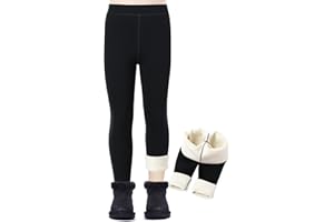 Kefiyis Thermoleggins für Mädchen Gefütterte Thermo Leggings Kinder Baumwolle Dick Warm Lange Winterleggins