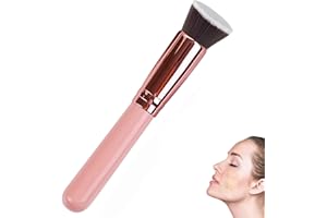 Olakin Make-Up Brush, Foundation Brush, Makeup Brush, Cosmetic Brush, Flat Cosmetic Brush, Ideal for Creamy, Powdery or Liquid Foundation (Rose Gold)